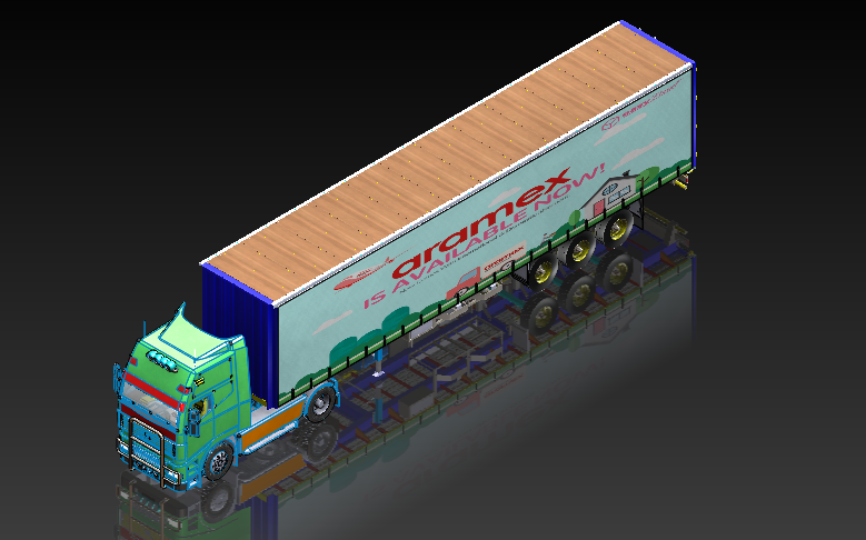 24托盘货物帘侧板半挂车